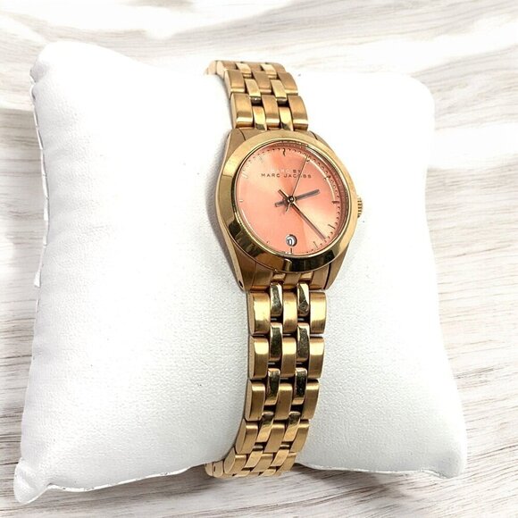 Marc Jacobs Peeker Pink Dial Rose Gold Stainless Steel Strap Watch Women MBM3377 - Picture 1 of 10